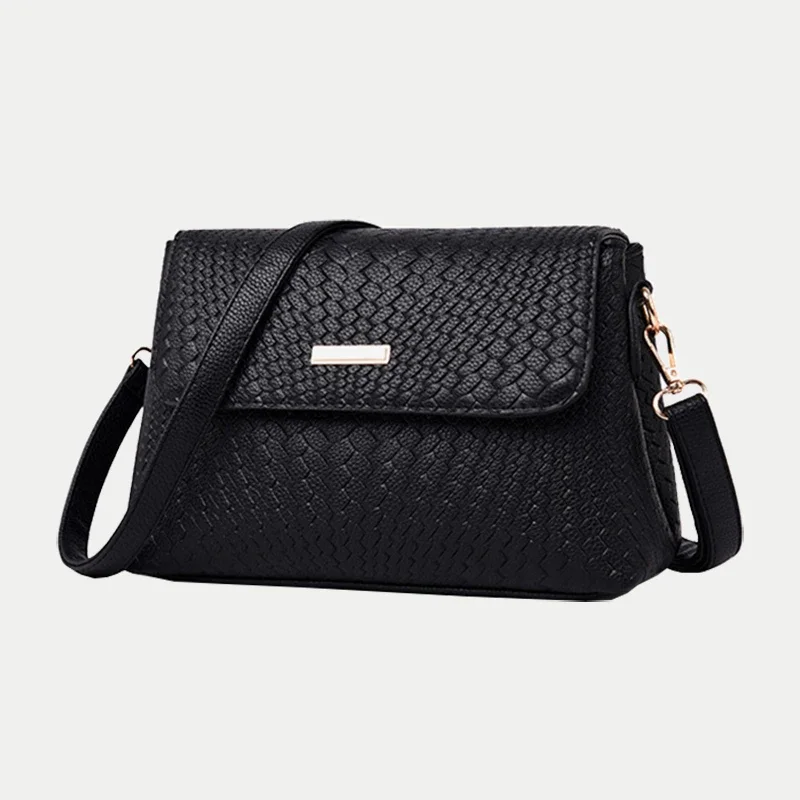 Fashion Black Shoulder Bags for Women Pu Leather Soild Color Crossbody Messenger Bag Purse Female Mom Handbags Bags for Women